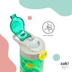 Zak Designs Sage Minecraft Kids Water Bottle For School or Travel, 16oz Durable Plastic Water Bottle With Straw, Handle, and Leak-Proof, Pop-Up Spout Cover (Creeper)