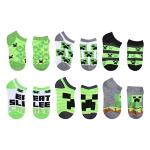 Minecraft Boys' Low Cut Socks, 6 Pair Pack, Very Green, 6/8