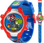 Super Mario Kids Digital Watch with Yoshi, LED Light Show, Soft Silicone Strap, Durable Kid-Friendly Design, Fun Time-Telling for Boys and Girls