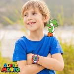 Super Mario Kids Digital Watch with Yoshi, LED Light Show, Soft Silicone Strap, Durable Kid-Friendly Design, Fun Time-Telling for Boys and Girls