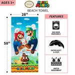 Franco Super Mario "Official Nintendo" Kids Super Soft Cotton Bath/Pool/Beach Towel, 58 in x 28 in