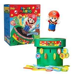 TOMY Pop Up Super Mario Board Game - Family and Preschool Games for Family Game Night - Kids Activities and Super Mario Toys - Girls and Boys Games - 2-4 Players - Ages 4 Years and Up
