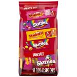 SKITTLES Original, SKITTLES Wild Berry & STARBURST Original and STARBURST FaveReds Fun Size Chewy Candy Variety Bag, Party Size, 20.13 Oz Bulk Bag