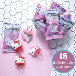 Galerie Hello Kitty Lollipop Rings, Strawberry and Fruit Punch Flavored, Individually Wrapped Candy Basket Fillers Box of 18