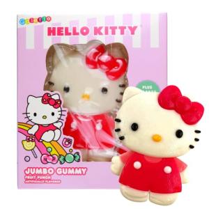 Hello Kitty Jumbo Gummy, Fruit Punch Flavored Chewy Candy, Party Favor Treat, 6 Ounces
