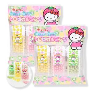 Or-ion Kitty Tropical Mints 2 Pack - 3 Flavors Pineapple, Strawberry, & Kiwi - Japanese Breath Mint Candy- Mini Sugar Candy Balls - Resealable Tubs - Sweet Treat for Sharing Adventures - 7g