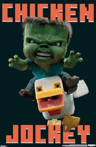 Minecraft Movie Chicken Jockey Wall Poster 34" x 22