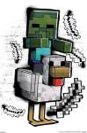 Minecraft Chicken Jockey Wall Poster - Unframed