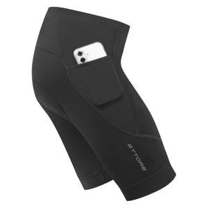 Men's Black Padded Cycling Shorts with Pocket