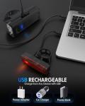 Super Bright USB Rechargeable Bike Lights Set
