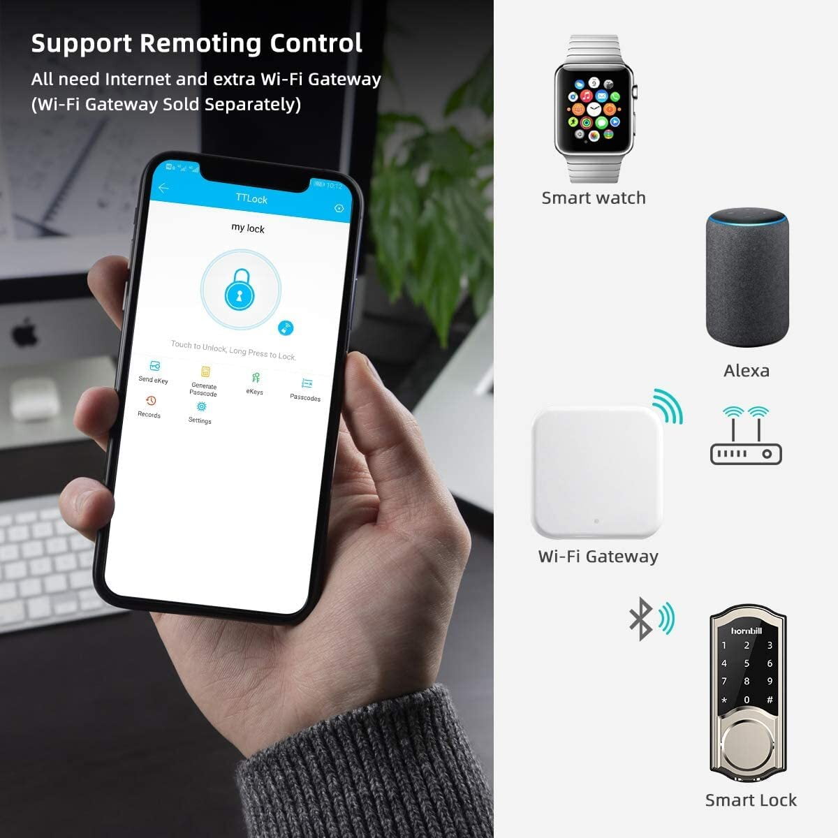 Hornbill Smart Deadbolt with Keypad & Bluetooth