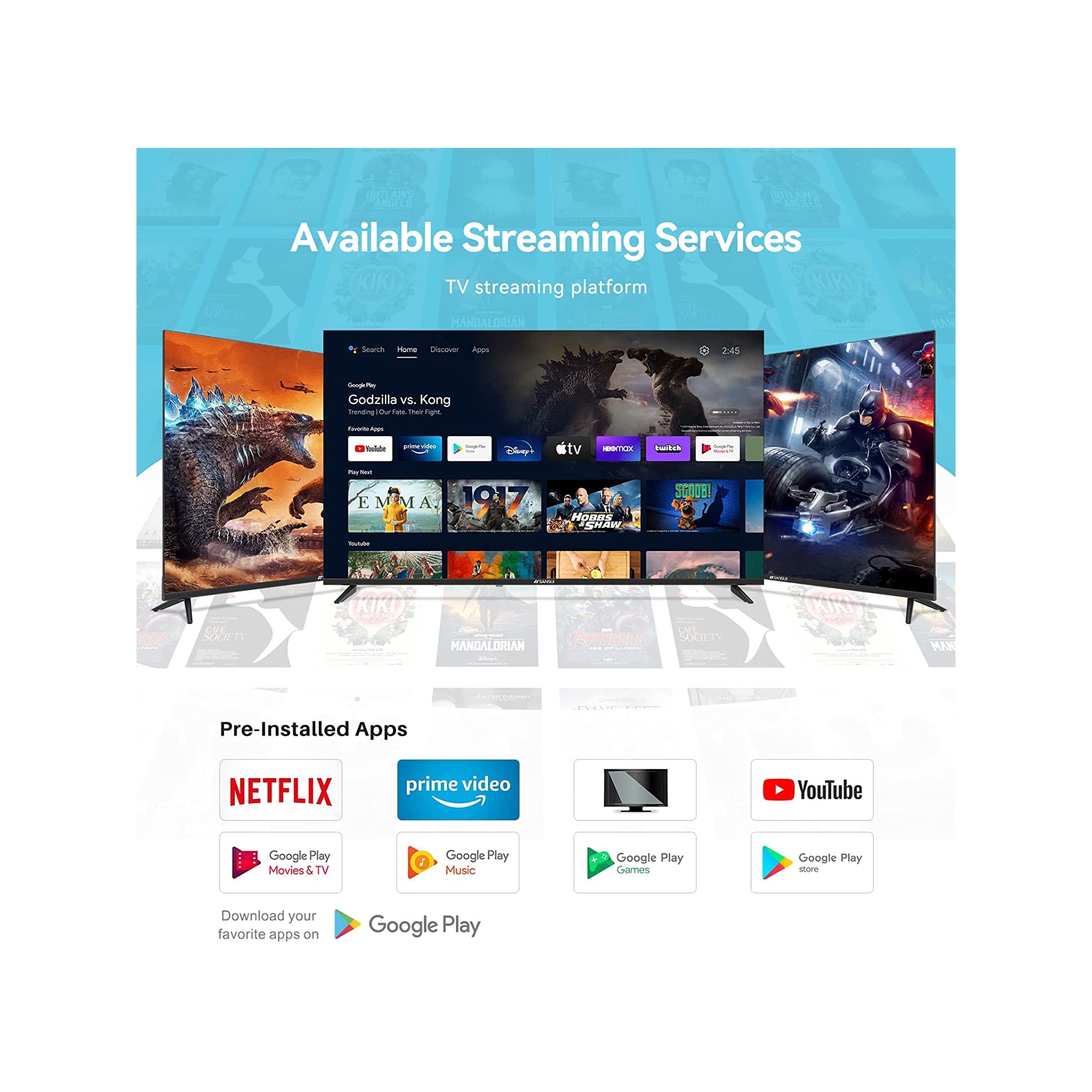 Sansui 50-Inch 4K Smart LED TV with Voice Control