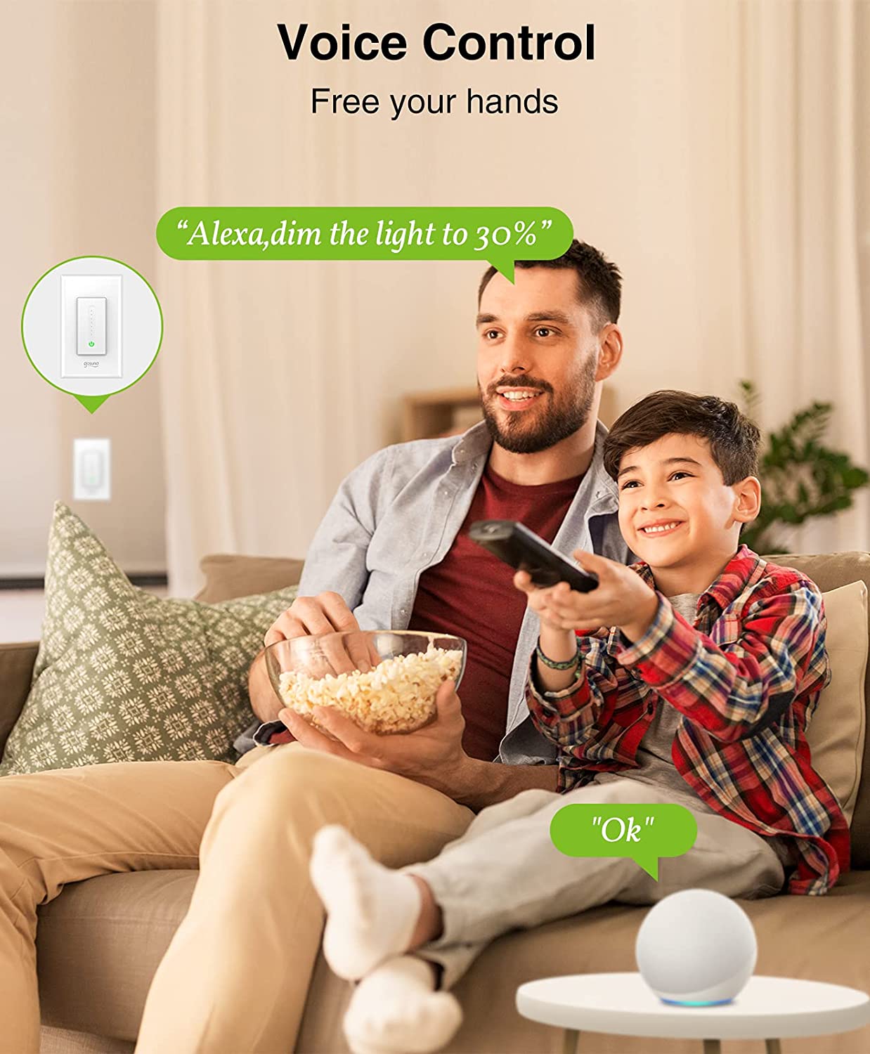 Wifi Smart Dimmer Switch for Alexa & Google Home