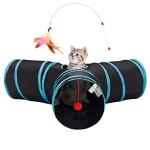 Collapsible 3-Way Cat Tunnel with Peek Hole