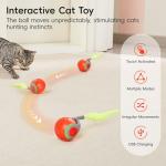 Interactive Feather Tail Cat Toy Ball - Rechargeable