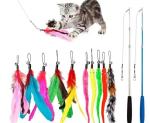 JIARON 2PCS Feather Wand Cat Toy Set