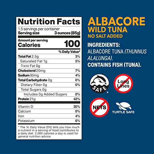 Wild Planet No Salt Albacore Tuna, 5 Ounce