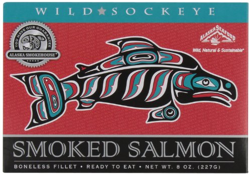 Alaska Smokehouse Smoked Sockeye Fillet, 8-Ounce (Pack of 2)
