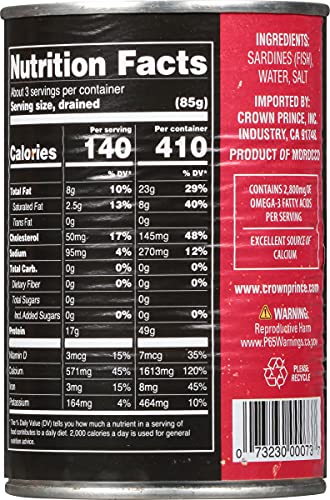 Crown Prince Sardines in Water, 12-Pack