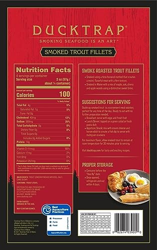 Ducktrap Smoked Rainbow Trout Fillets - 6 Packs