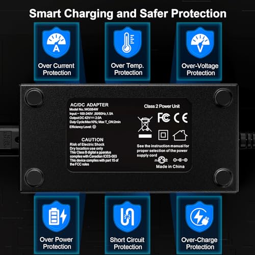 42V 2A Charger for Electric Scooters and Ebikes