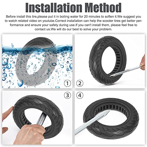 Cooryda 10x2.125 Solid Rubber Electric Scooter Tires