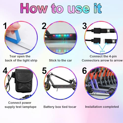 Colorful Waterproof LED Strip Light for Scooters