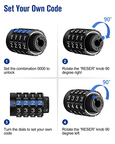 Escooter Cable Lock - 4-digit Resettable Combo