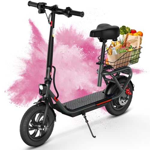 SISIGAD Electric Scooter with Seat, 600W Motor