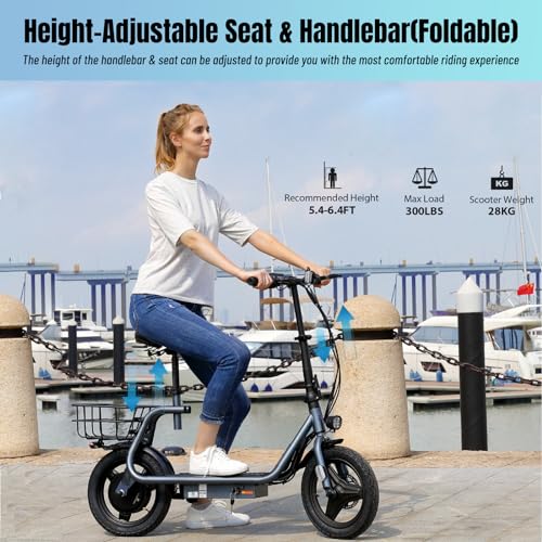 Caroma Peak 1200W Adjustable Electric Scooter with Seat
