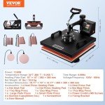 VEVOR 8-in-1 Heat Press Machine with Accessories
