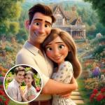 Custom Cartoon Portrait Canvas for Couples