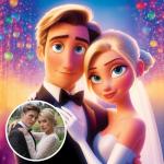 Custom Cartoon Portrait Canvas for Couples