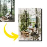 Personalized Watercolor Portrait Canvas Wall Art