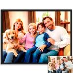 Personalized Cartoon Family Art Print - Unique Gift