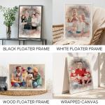 Personalized Watercolor Family Portrait Canvas Print