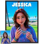 Personalized Cartoon Family Art Print - Unique Gift