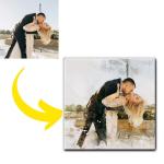 Personalized Watercolor Portrait Canvas Wall Art