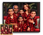 Personalized Cartoon Family Portrait Poster