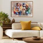 Personalized Watercolor Family Portrait Canvas Print