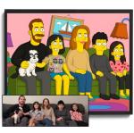 Custom Cartoon Family Portrait Wall Art Poster