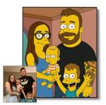 Custom Cartoon Family Portrait Wall Art Poster