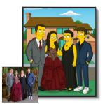Custom Cartoon Family Portrait Wall Art Poster