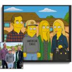 Custom Cartoon Family Portrait Wall Art Poster
