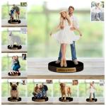 Custom Cartoon Couple Photo Desk Decor Plaque