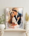 Custom Watercolor Couple Portrait from Photo