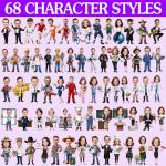 Custom 3D Cartoon Figurines with Personalized Name