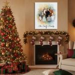 Custom Watercolor Family Portrait Canvas Print