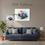 Custom Watercolor Family Portrait Canvas Print