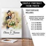 Personalized Watercolor Portrait Canvas for Couples